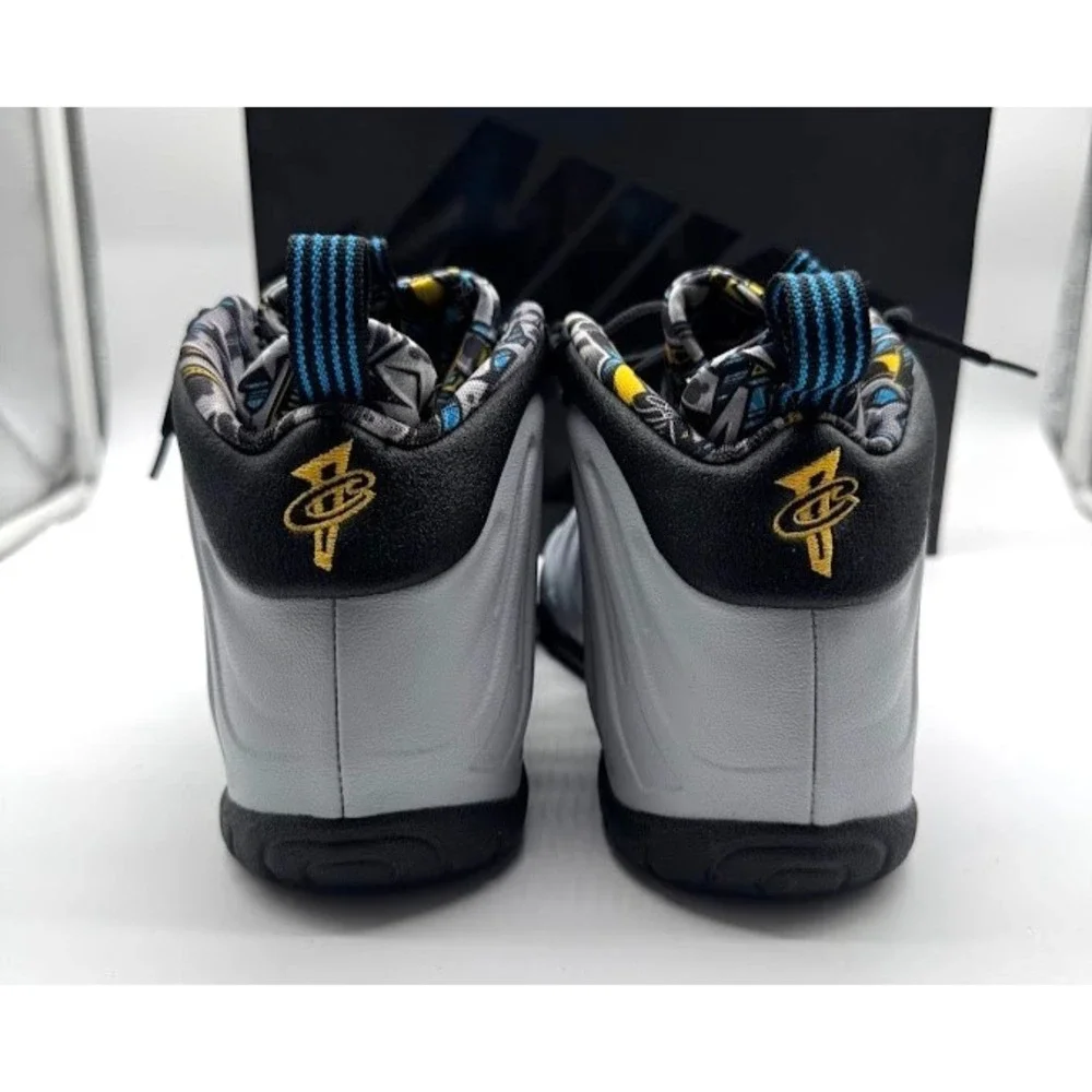Nike Little Posite One Graffiti Youth Sz 7Y/ Women's Sz 8.5 Wolf Grey 644791-009